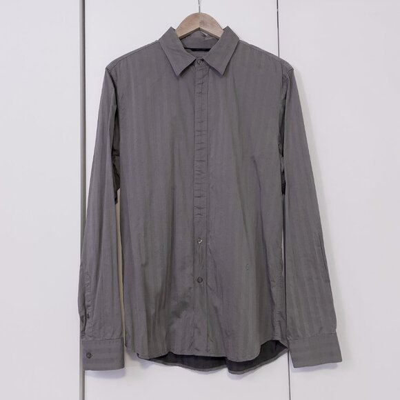 GUESS Men's Striped Button Down Shirt, Grey, Size Large - Picture 1 of 13